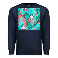 Navy Nurse Gloves Seamless Pattern Premium Sweatshirt - BundleAndBundleShop