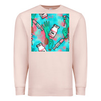 Pale Pink Nurse Gloves Seamless Pattern Premium Sweatshirt - BundleAndBundleShop