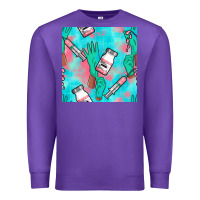 Purple Nurse Gloves Seamless Pattern Premium Sweatshirt - BundleAndBundleShop