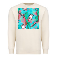 Sandshell Nurse Gloves Seamless Pattern Premium Sweatshirt - BundleAndBundleShop