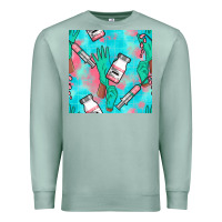 Seafoam Nurse Gloves Seamless Pattern Premium Sweatshirt - BundleAndBundleShop