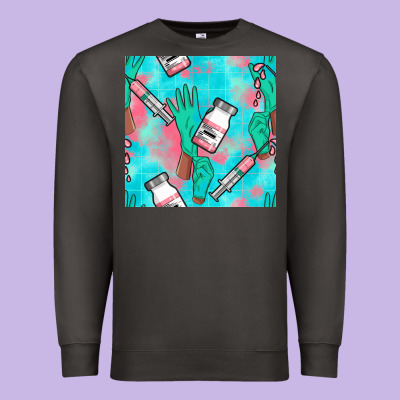 Nurse Gloves Seamless Pattern Premium Sweatshirt Designed By Bundleandbundleshop