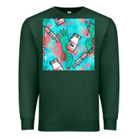 Sports Green Nurse Gloves Seamless Pattern Premium Sweatshirt - BundleAndBundleShop