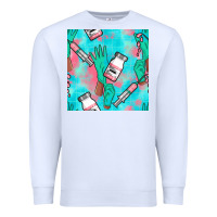 White Nurse Gloves Seamless Pattern Premium Sweatshirt - BundleAndBundleShop