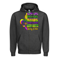 Charcoal Heather mardi gras parades beads Zipper Hoodie - FaDigitalArtStudio