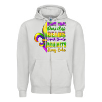 Dove Grey mardi gras parades beads Zipper Hoodie - FaDigitalArtStudio