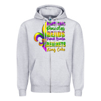 Heather Grey mardi gras parades beads Zipper Hoodie - FaDigitalArtStudio
