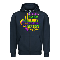 Navy mardi gras parades beads Zipper Hoodie - FaDigitalArtStudio