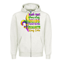 Oatmeal Heather mardi gras parades beads Zipper Hoodie - FaDigitalArtStudio