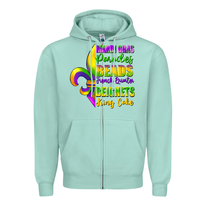 Mardi Gras Parades Beads Zipper Hoodie by FaDigitalArtStudio | Teevron