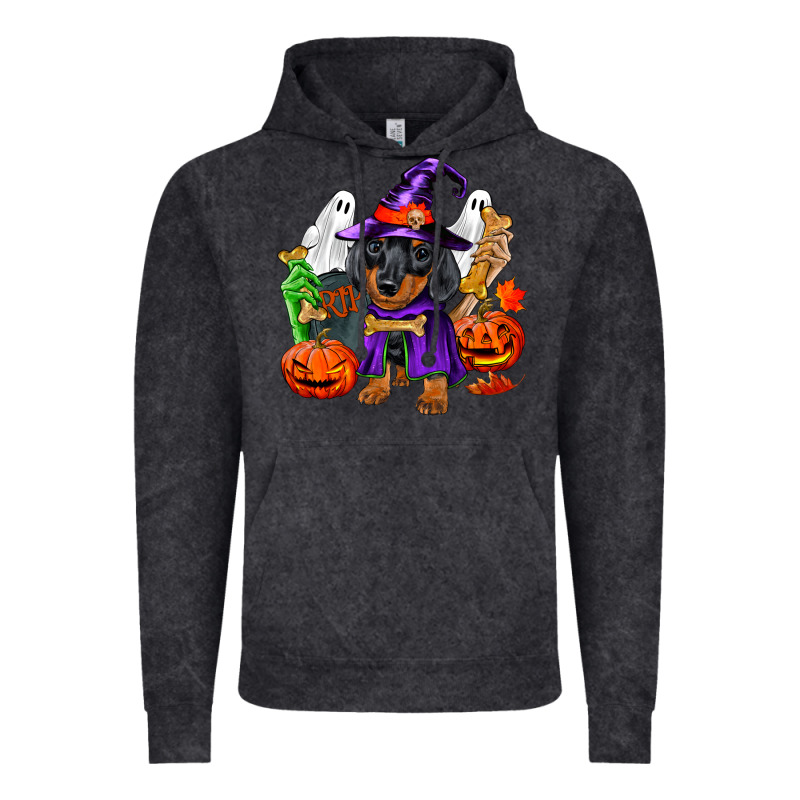 Halloween Dachshund Puppy Dog Vintage Hoodie by RanaPortraitStore | Teevron