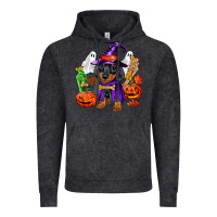 Vintage Black Halloween dachshund puppy dog Vintage Hoodie - RanaPortraitStore