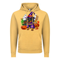 Vintage Mustard Halloween dachshund puppy dog Vintage Hoodie - RanaPortraitStore