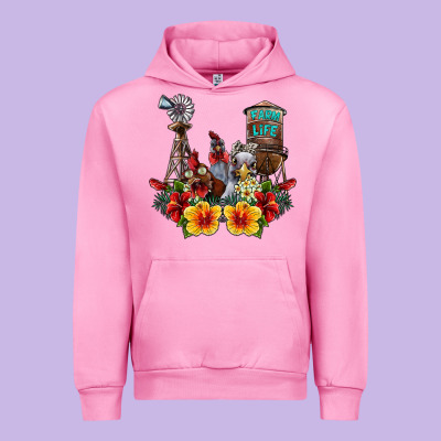 Farm Life Chicken Urban Hoodie Designed By Sublimationcraftshop