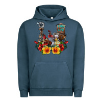 Pigment Midnight Navy farm life chicken Urban Hoodie - SublimationCraftShop