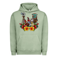 Pigment Oil Green farm life chicken Urban Hoodie - SublimationCraftShop