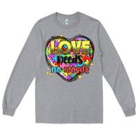Heather Grey love needs no words Long Sleeve Tee - NancyCooperArtShop