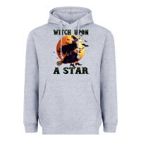 Heather Grey witch upon a star Heavyweight Hoodie - BundleAndBundleShop