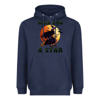 Navy witch upon a star Heavyweight Hoodie - BundleAndBundleShop