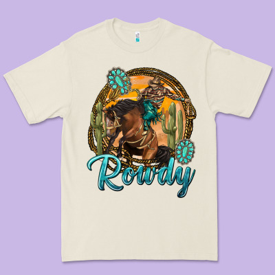Western Rowdy Premium Tee Designed By Nancycooperartshop
