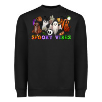 Black spooky vibes sports ghosts Heavyweight Sweatshirt - CowGirlArtShop