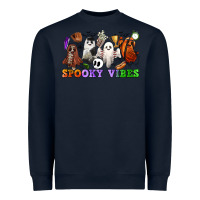 Navy spooky vibes sports ghosts Heavyweight Sweatshirt - CowGirlArtShop