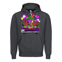 Smoke mardi gras farm truck back view Zipper Hoodie - FaDigitalArtStudio