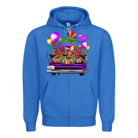True Royal mardi gras farm truck back view Zipper Hoodie - FaDigitalArtStudio