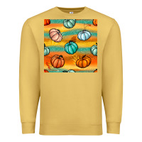 Antique Gold Pumpkin And Glitter Seamless Pattern Premium Sweatshirt - BundleAndBundleShop