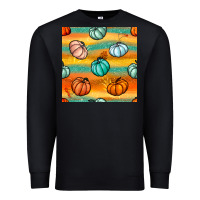Black Pumpkin And Glitter Seamless Pattern Premium Sweatshirt - BundleAndBundleShop
