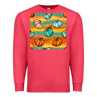 Cardinal Pumpkin And Glitter Seamless Pattern Premium Sweatshirt - BundleAndBundleShop