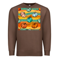 Chestnut Pumpkin And Glitter Seamless Pattern Premium Sweatshirt - BundleAndBundleShop