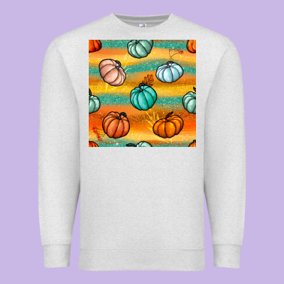 Pumpkin And Glitter Seamless Pattern Premium Sweatshirt Designed By Bundleandbundleshop