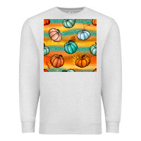Oatmeal Heather Pumpkin And Glitter Seamless Pattern Premium Sweatshirt - BundleAndBundleShop