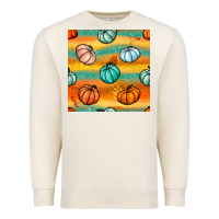 Sandshell Pumpkin And Glitter Seamless Pattern Premium Sweatshirt - BundleAndBundleShop