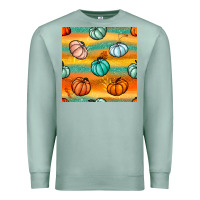 Seafoam Pumpkin And Glitter Seamless Pattern Premium Sweatshirt - BundleAndBundleShop