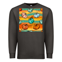 Smoke Pumpkin And Glitter Seamless Pattern Premium Sweatshirt - BundleAndBundleShop