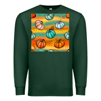 Sports Green Pumpkin And Glitter Seamless Pattern Premium Sweatshirt - BundleAndBundleShop