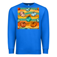 True Royal Pumpkin And Glitter Seamless Pattern Premium Sweatshirt - BundleAndBundleShop