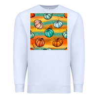 White Pumpkin And Glitter Seamless Pattern Premium Sweatshirt - BundleAndBundleShop
