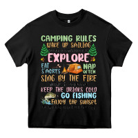 Black camping rules Heavy Core Tee - MaliasSmallBusiness