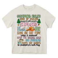 Cream camping rules Heavy Core Tee - MaliasSmallBusiness