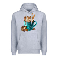 Heather Grey Chocolate And Coffee Premium Hoodie - FaDigitalArtStudio