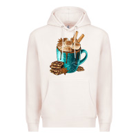 Pale Pink Chocolate And Coffee Premium Hoodie - FaDigitalArtStudio