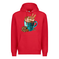 Red Chocolate And Coffee Premium Hoodie - FaDigitalArtStudio