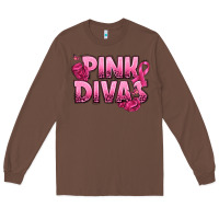 Chestnut Pink Divas Breast Cancer Long Sleeve Tee - NancyCooperArtShop