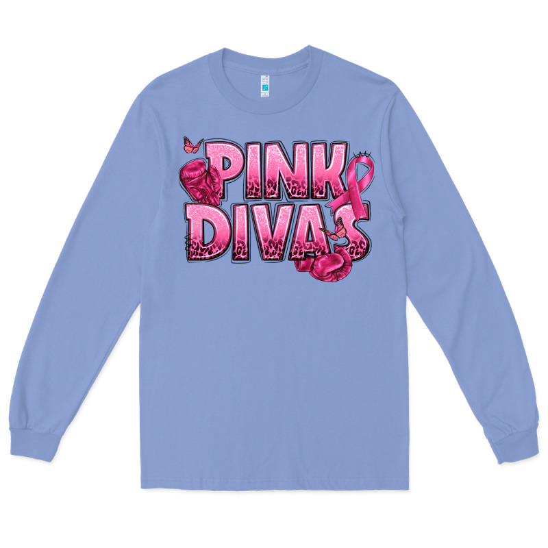 Pink Divas Breast Cancer Long Sleeve Tee by NancyCooperArtShop | Teevron