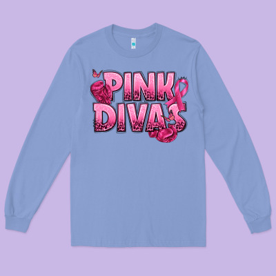 Pink Divas Breast Cancer Long Sleeve Tee Designed By Nancycooperartshop