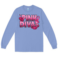 Colony Blue Pink Divas Breast Cancer Long Sleeve Tee - NancyCooperArtShop