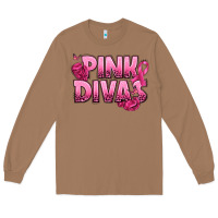 Toasted Coconut Pink Divas Breast Cancer Long Sleeve Tee - NancyCooperArtShop